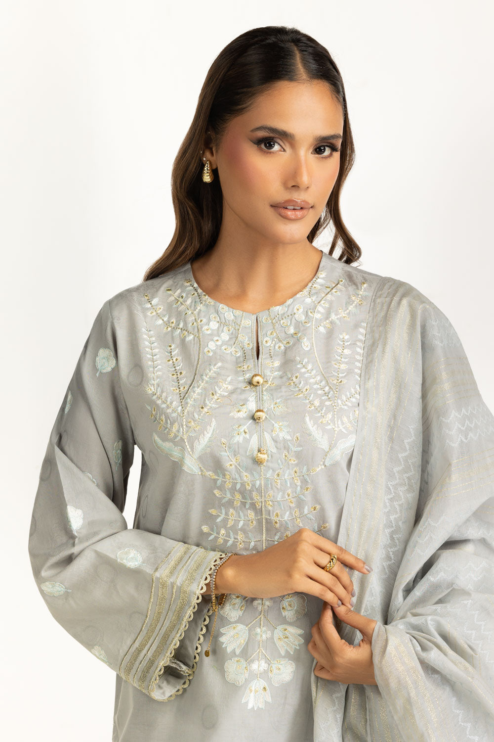 3PC Jacquard Suit With Embroidered