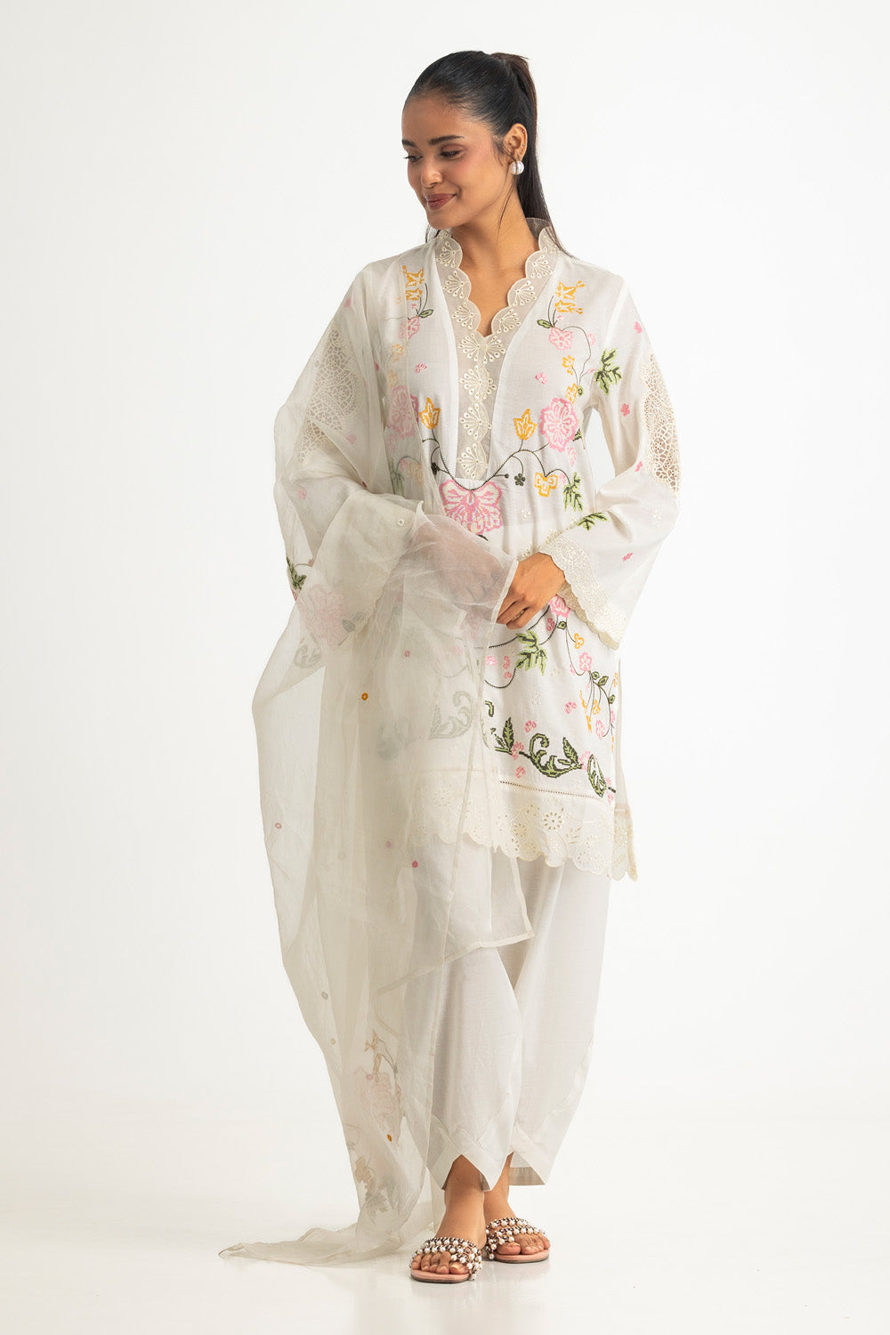 3PC Karandi Embroidered Suit