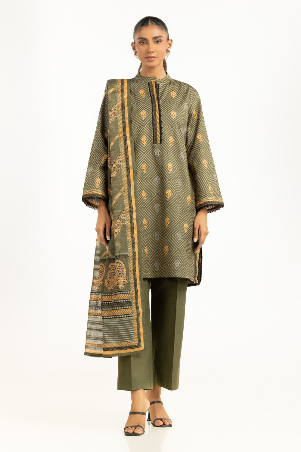 3PC Khaddar Printed Suit