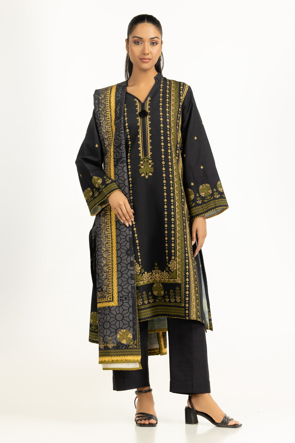3PC Khaddar Printed Suit