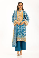 3PC Lacquer Printed Lawn Suit