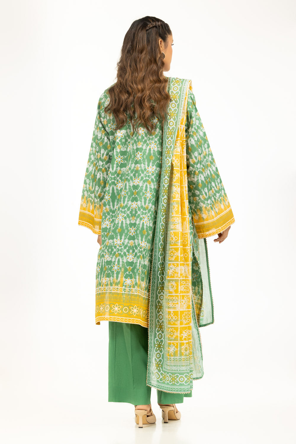 3PC Lacquer Printed Lawn Suit