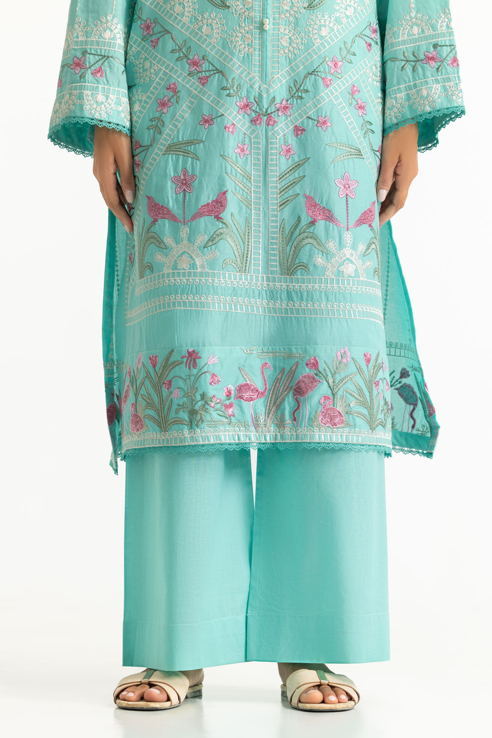 3PC Lawn Embroidered Suit With Chiffon Printed Dupatta