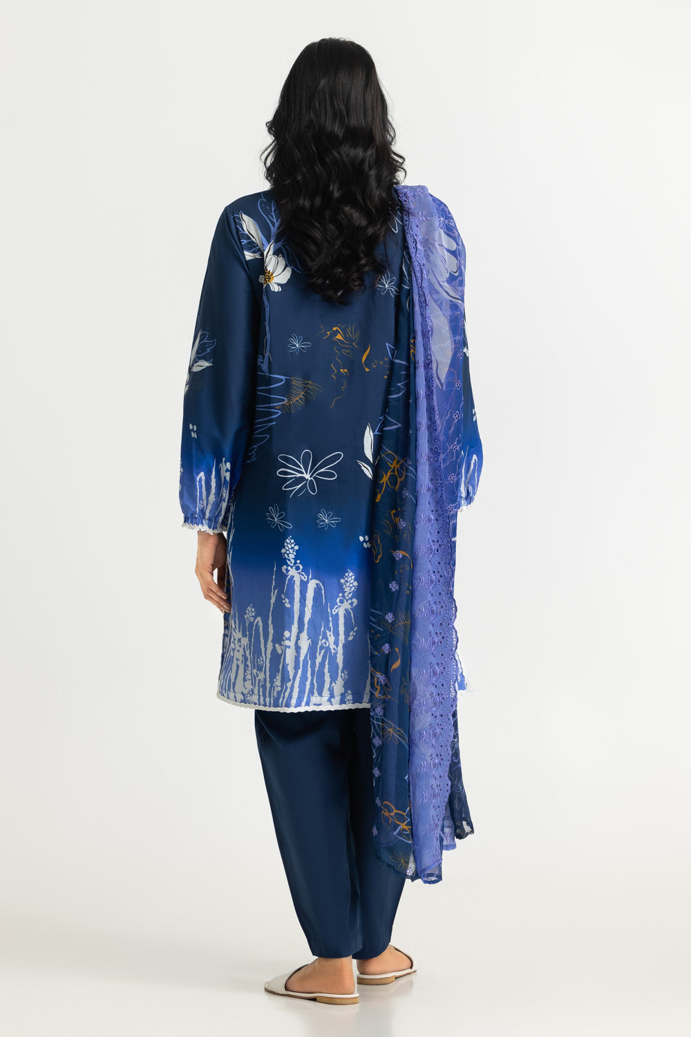 3PC Lawn Printed Suit With Chiffon Embroidered Dupatta