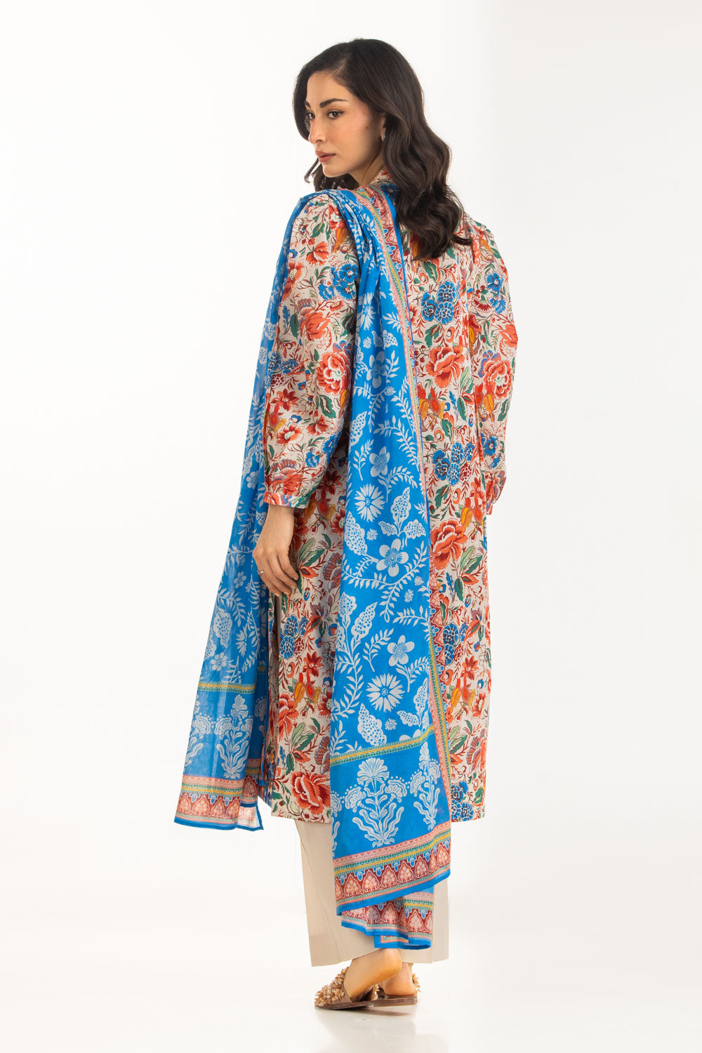 3PC Lawn Printed Suit With Embroidered Border