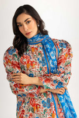 3PC Lawn Printed Suit With Embroidered Border