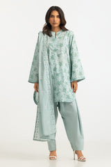 3PC Lawn Printed Suit With Embroidered Dupatta