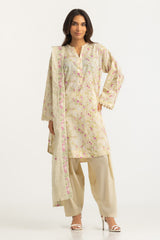 3PC Lawn Printed Suit With Embroidered Dupatta