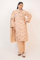 3PC Lawn Printed Suit With Embroidered Dupatta