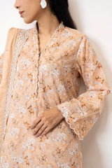 3PC Lawn Printed Suit With Embroidered Dupatta