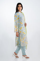 3PC Lawn Printed Suit With Embroidered
