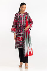 3PC Lawn Printed Suit With Embroidered