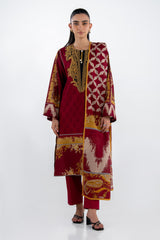 3PC Lawn Printed Suit With Embroidered