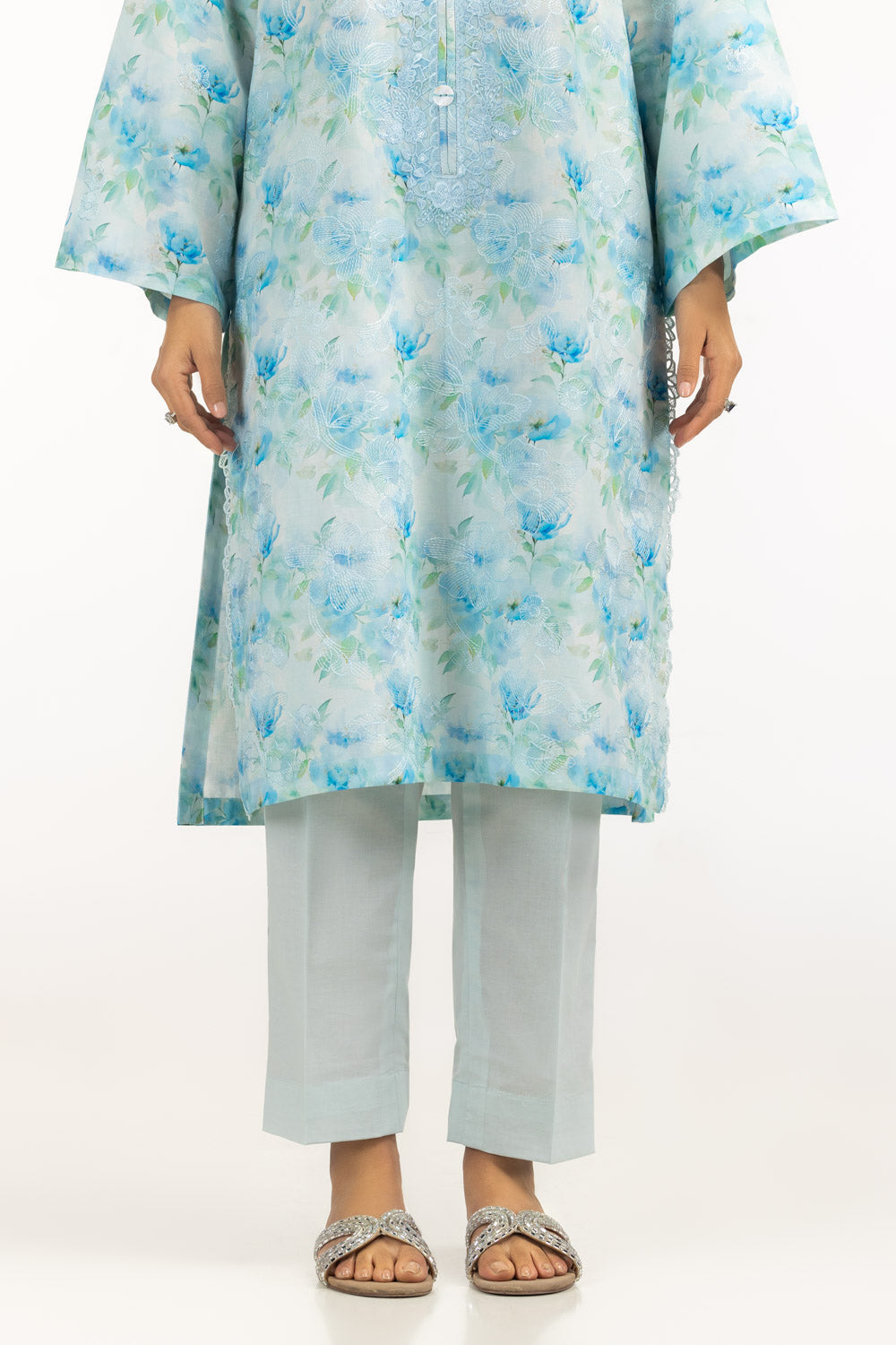 3PC Lawn Printed Suit With Embroidered
