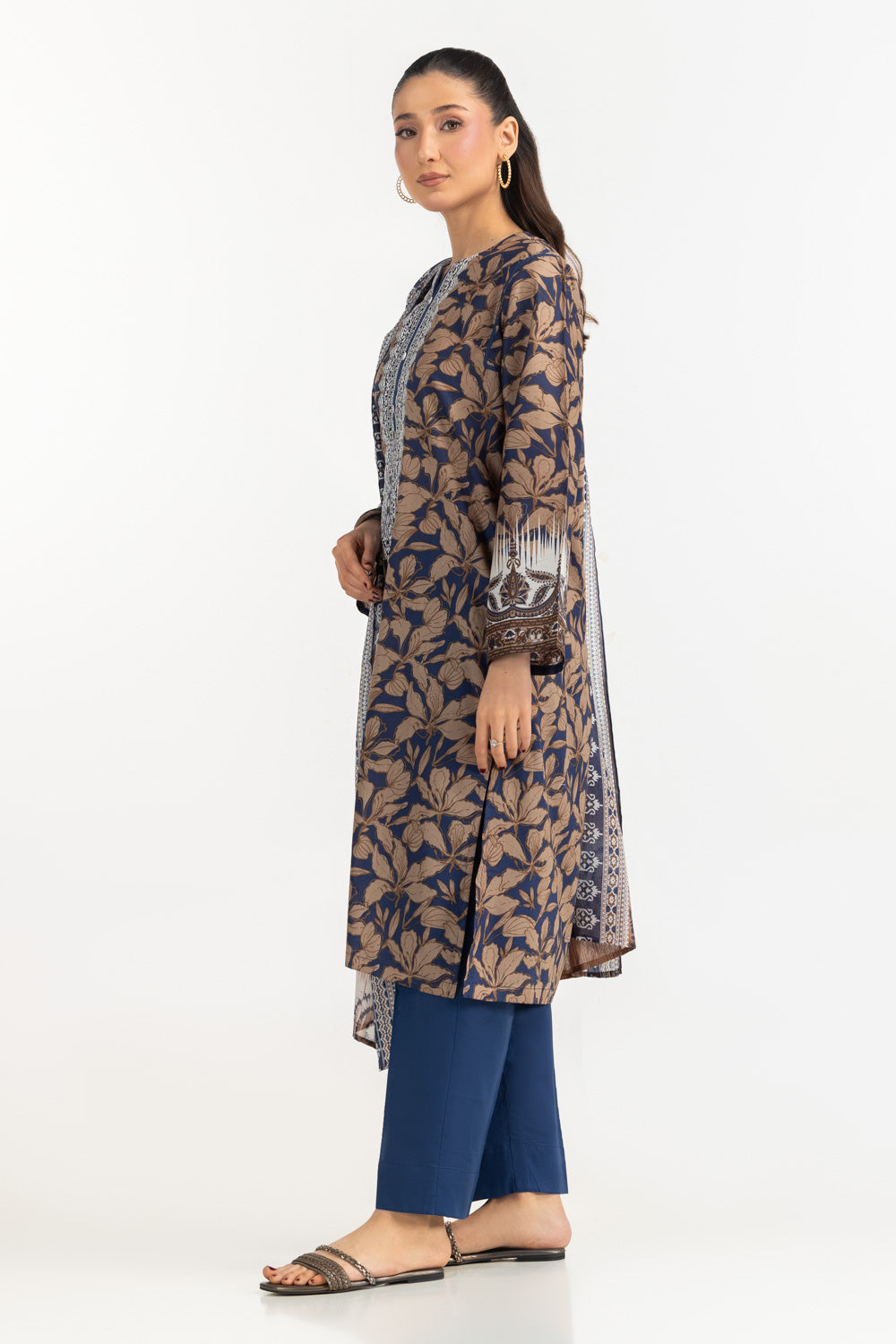 3PC Lawn Printed Suit With Embroidered