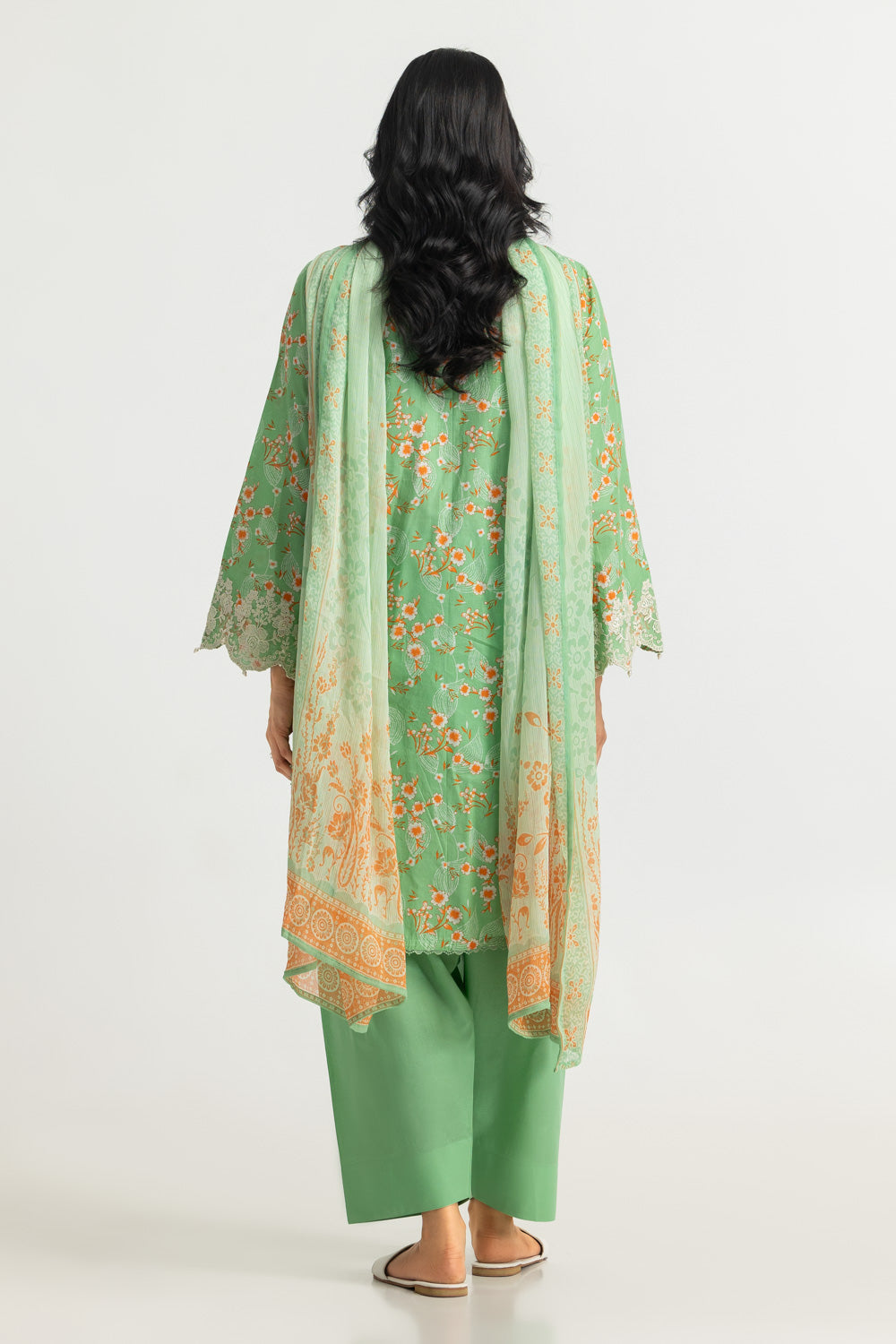 3PC Lawn Printed Suit With Embroidered