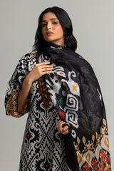 3PC Lawn Printed Suit With Embroidered