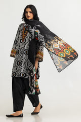 3PC Lawn Printed Suit With Embroidered