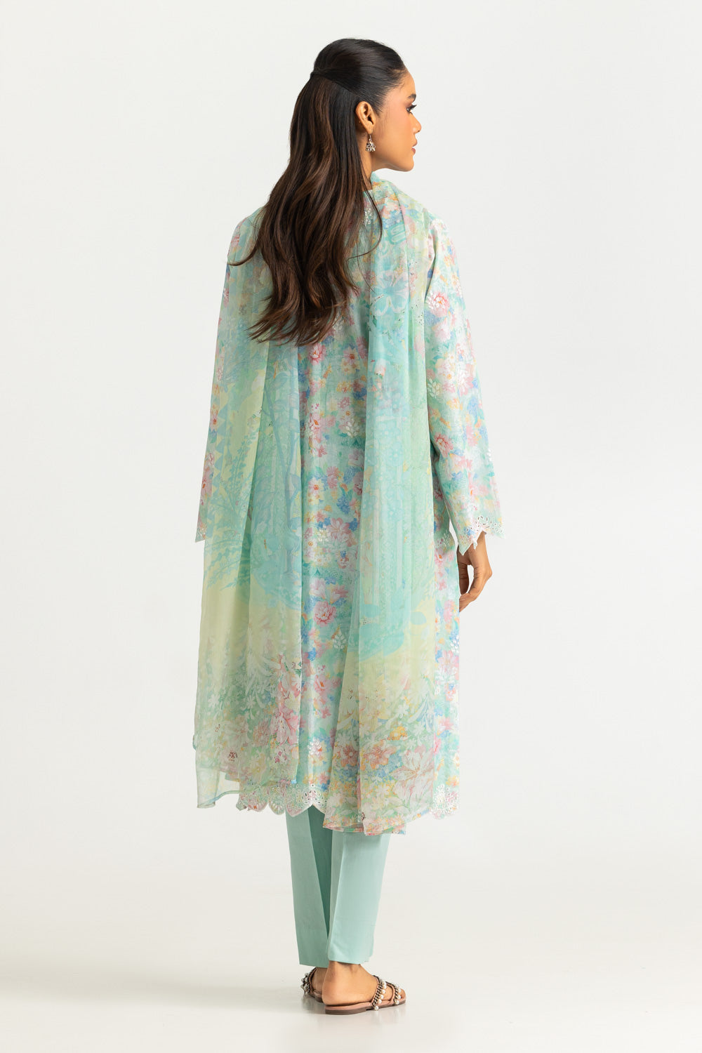 3PC Lawn Printed Suit With Embroidered