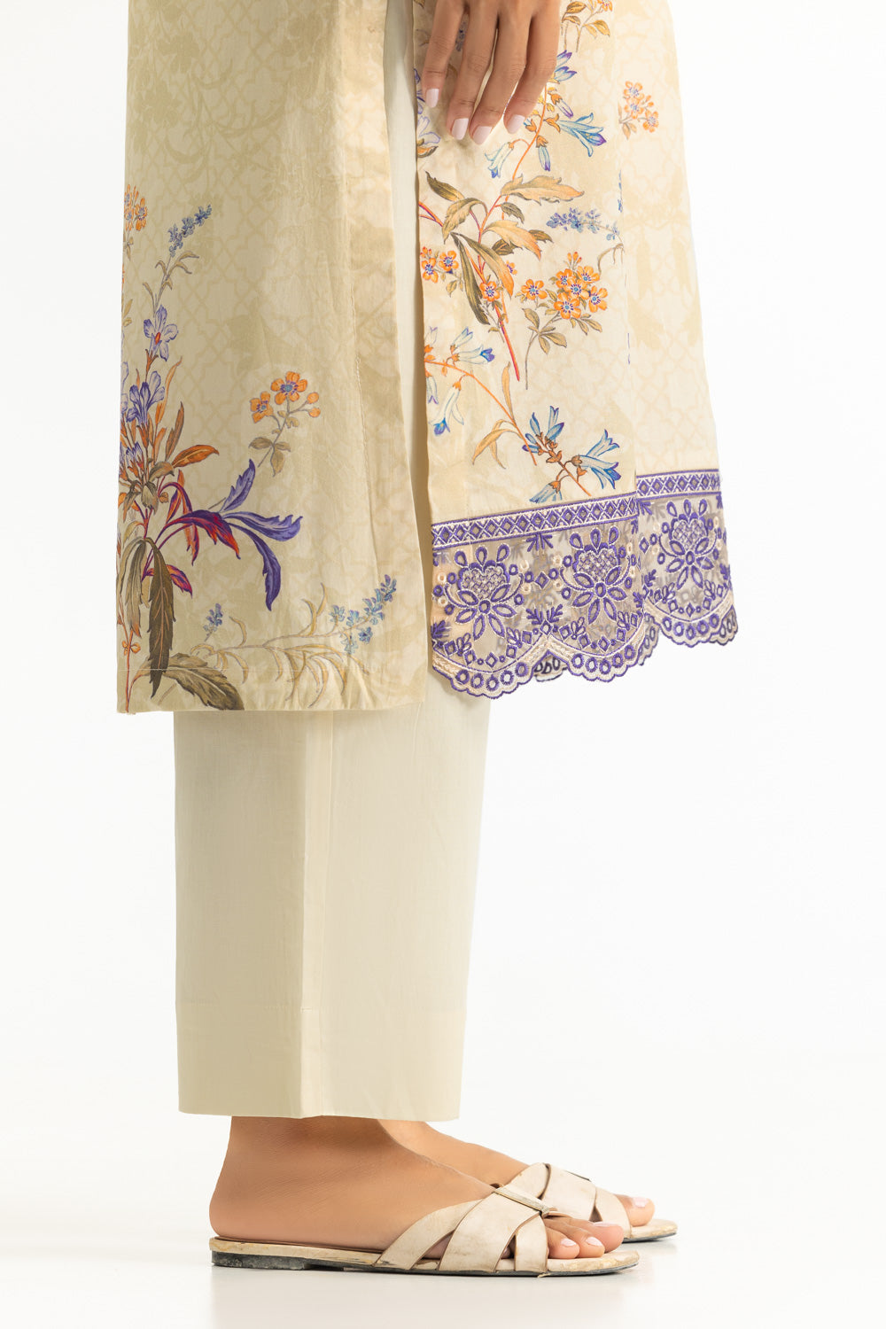 3PC Lawn Printed Suit With Embroidered