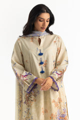 3PC Lawn Printed Suit With Embroidered
