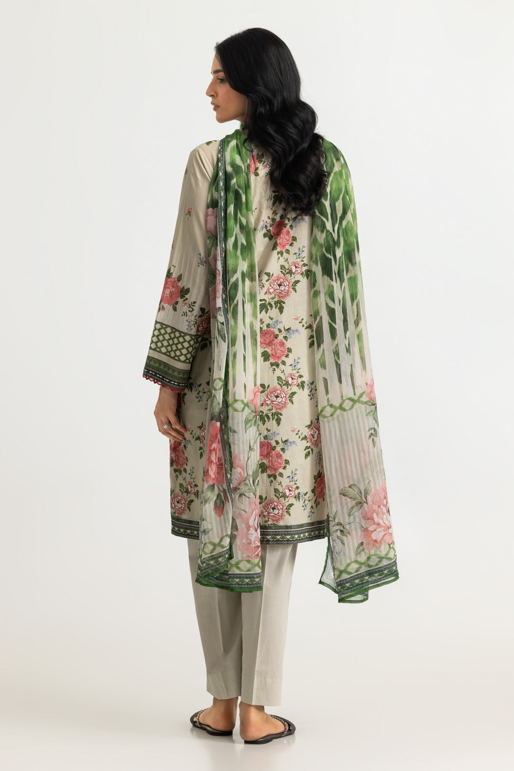 3PC Lawn Printed Suit With Embroidered