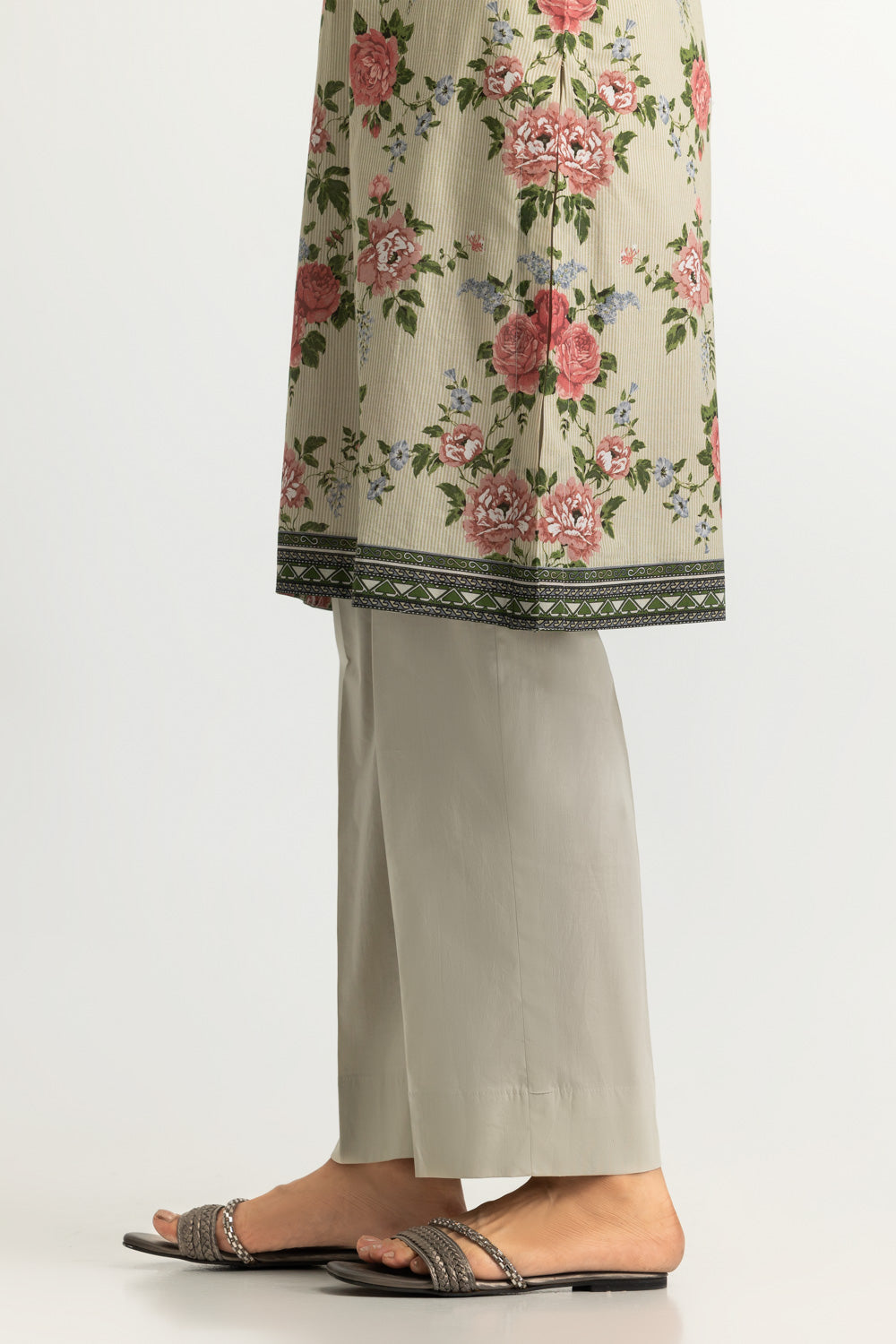 3PC Lawn Printed Suit With Embroidered