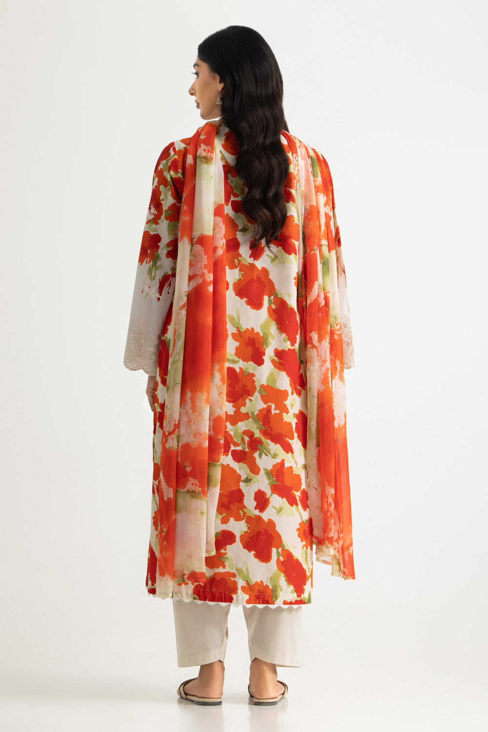 3PC Lawn Printed Suit With Embroidered