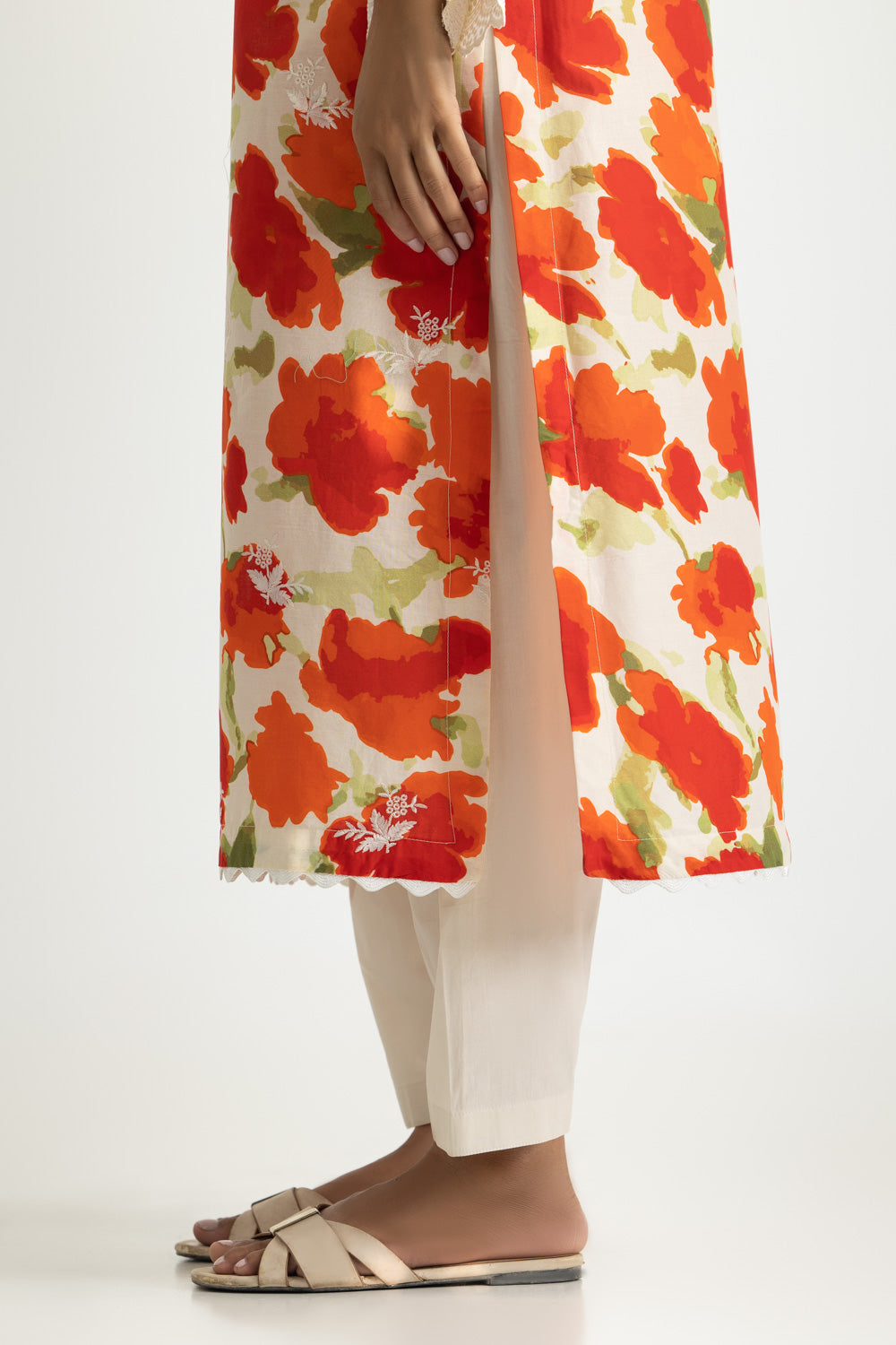 3PC Lawn Printed Suit With Embroidered