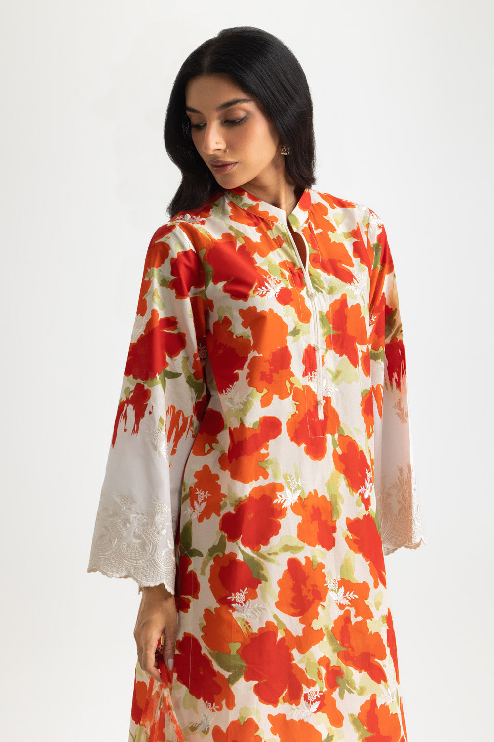 3PC Lawn Printed Suit With Embroidered