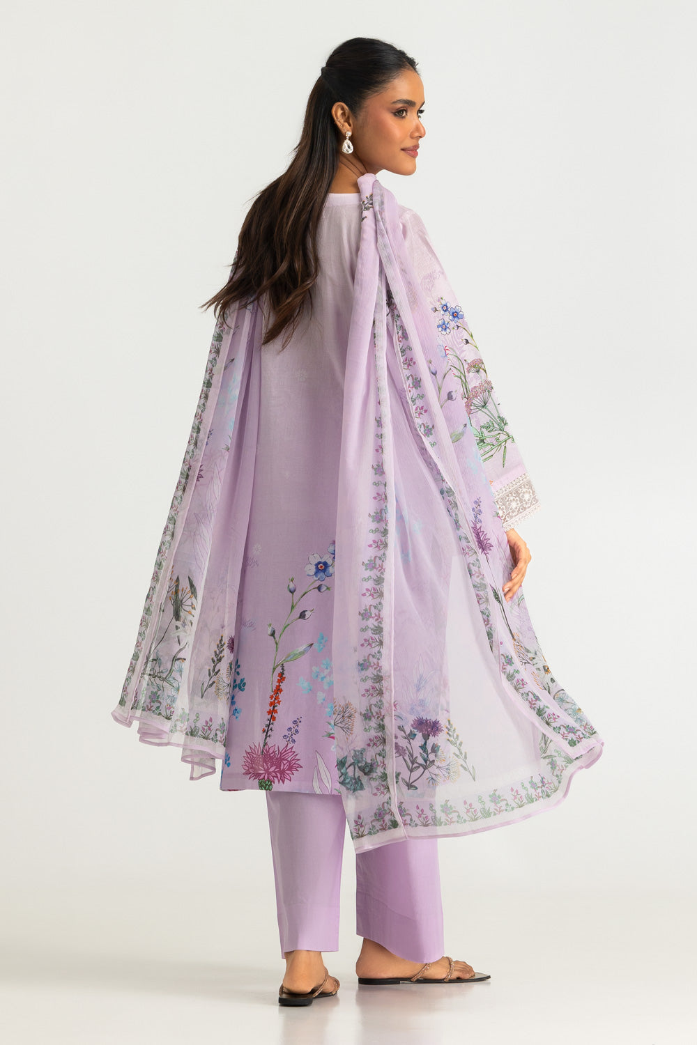 3PC Lawn Printed Suit With Embroidered