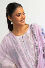 3PC Lawn Printed Suit With Embroidered