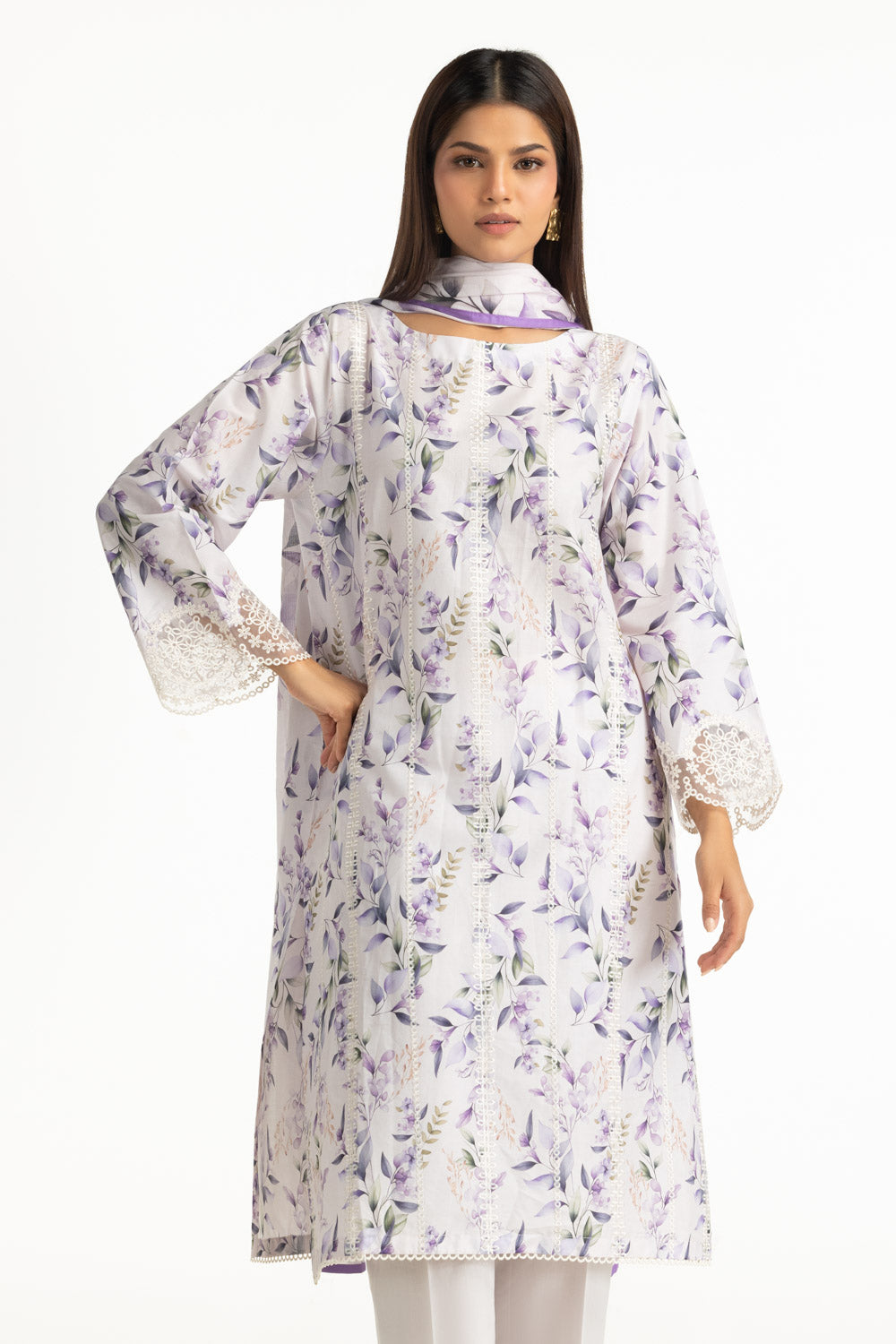 3PC Lawn Printed With Embroidered Suit