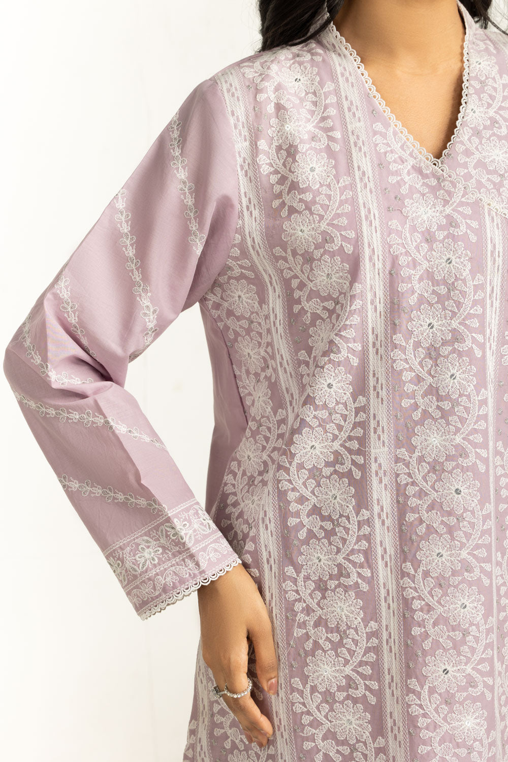 3PC Lawn Sequence Embroidered Suit