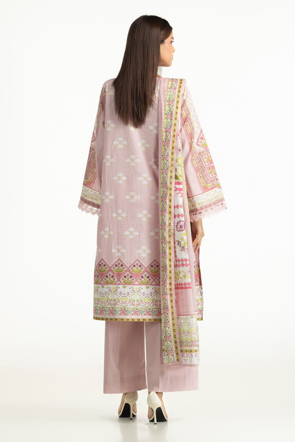 3PC Masoori Printed Stripe Suit