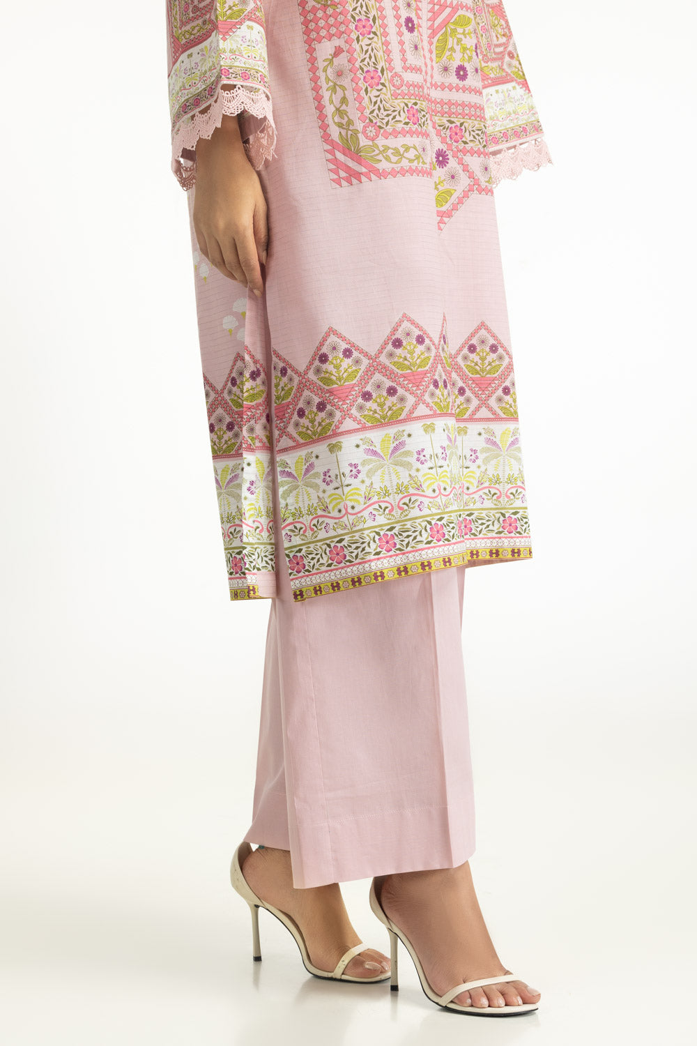 3PC Masoori Printed Stripe Suit