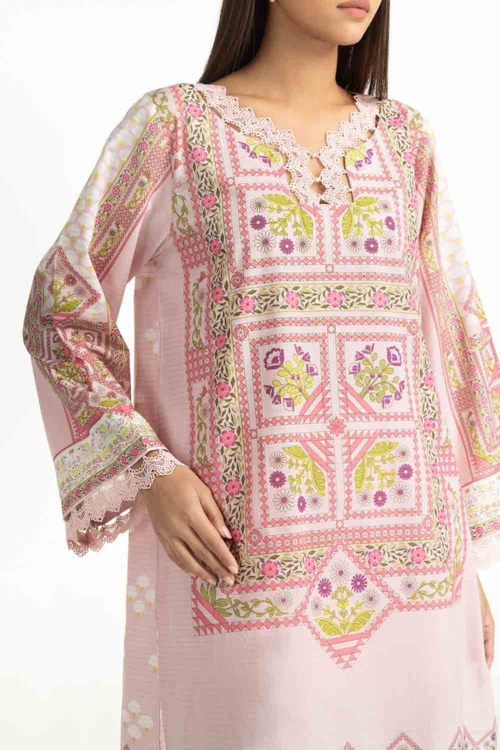 3PC Masoori Printed Stripe Suit