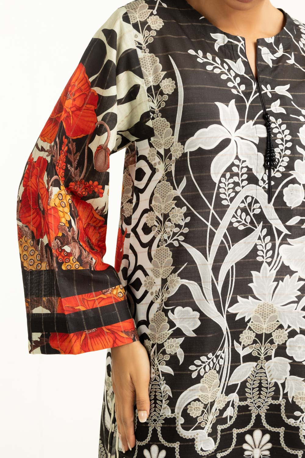3PC Mehsuri Srtipe Khaddar Printed Suit