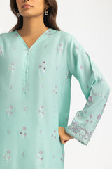 3PC Raw Silk Gold And Lacquer Printed Suit