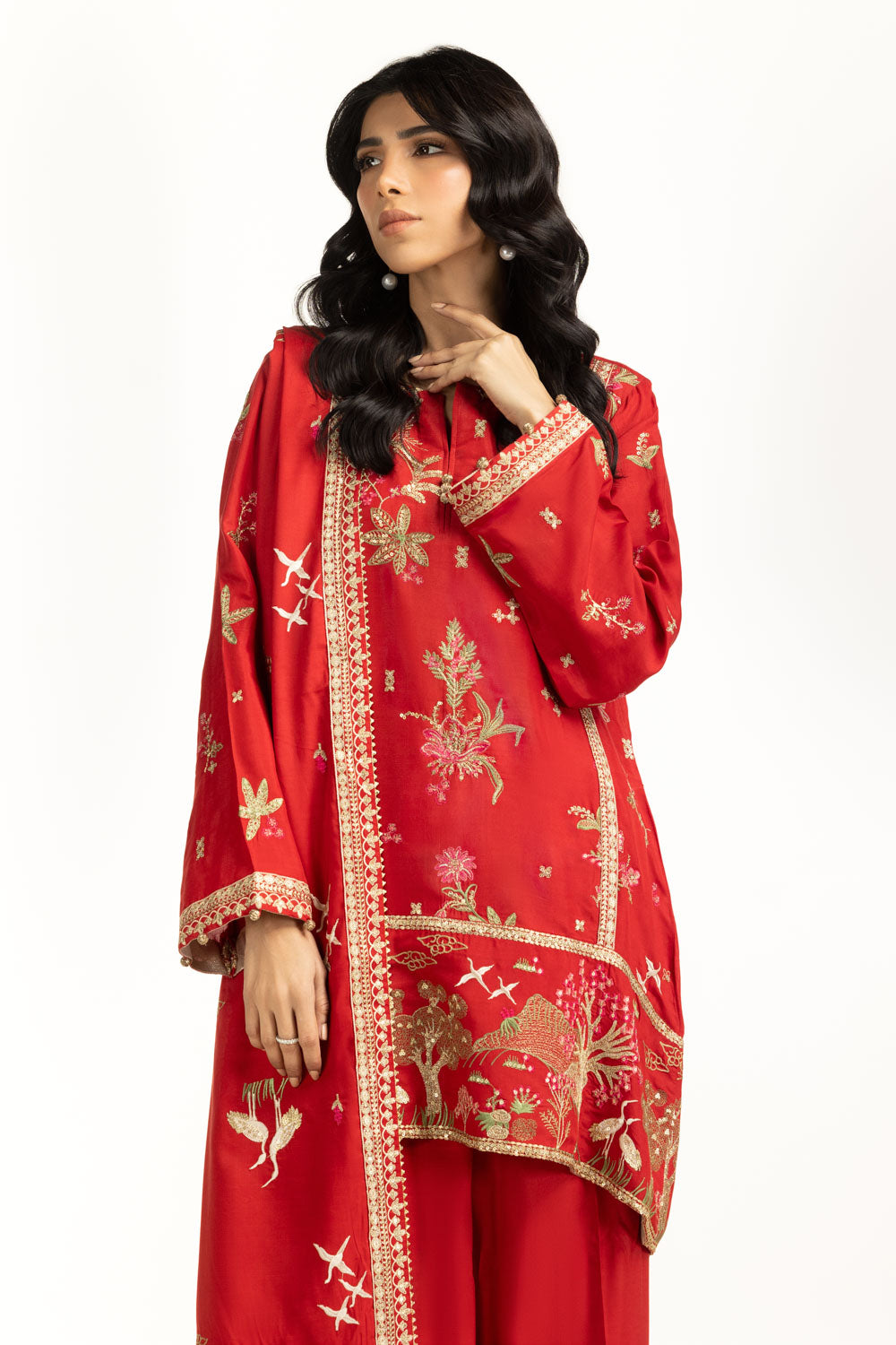 3PC Rawsilk Embroidered Suit