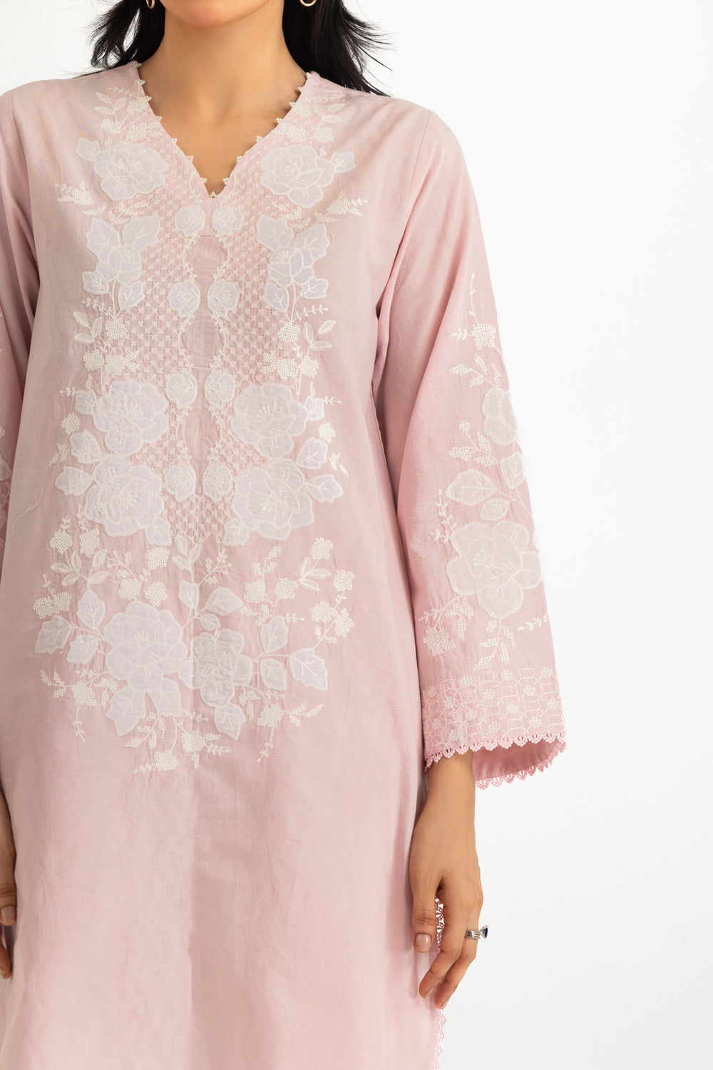 3PC Self Jacquard Embroidered Suit