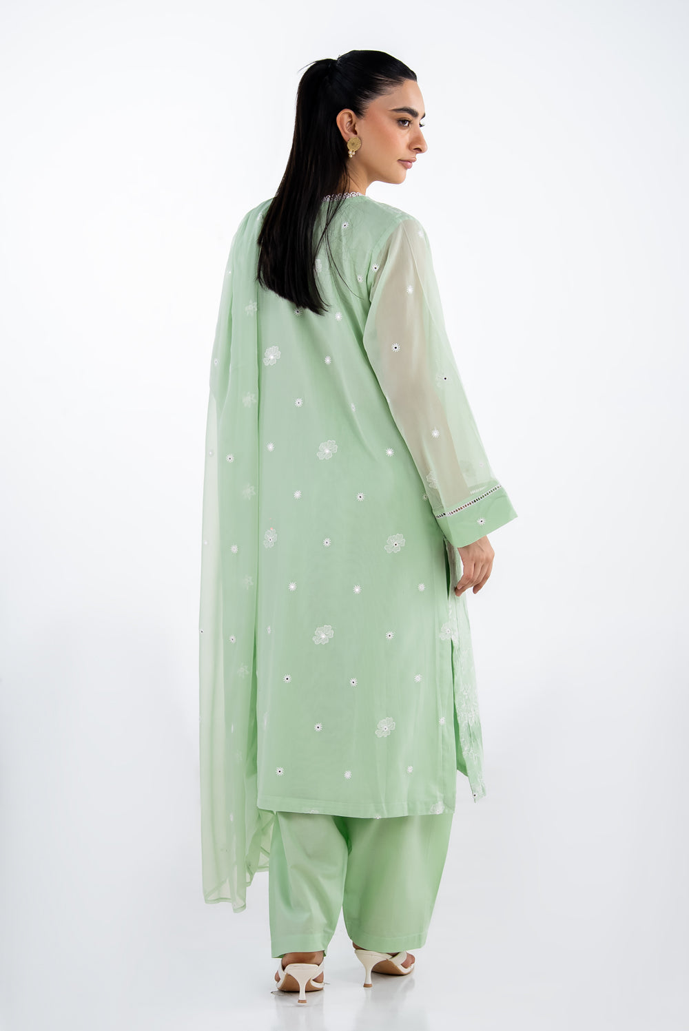 3PC Swiss Voile Embroidered Suit