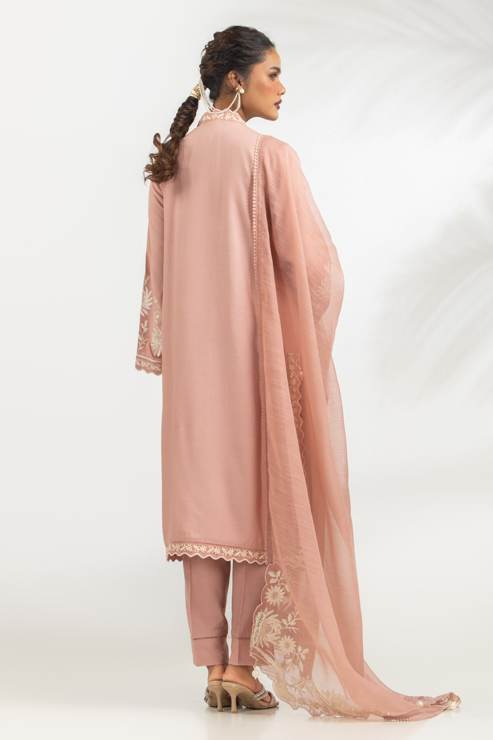 3PC Viscose Rawsilk Embroidered Suit