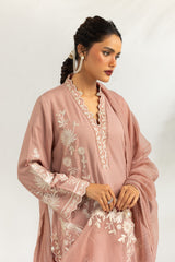 3PC Viscose Rawsilk Embroidered Suit