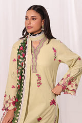 3Pc Cambric Embroidered Suit