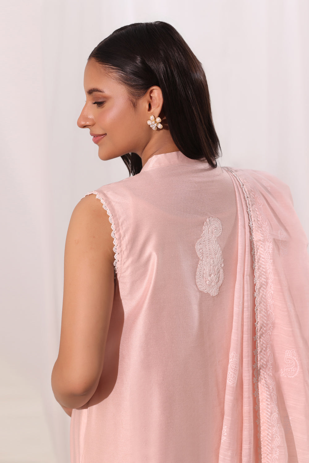 3Pc Cotton Net Embroidered Suit