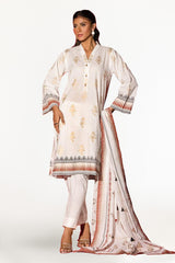 3 Piece Cambric Block Printed Suit