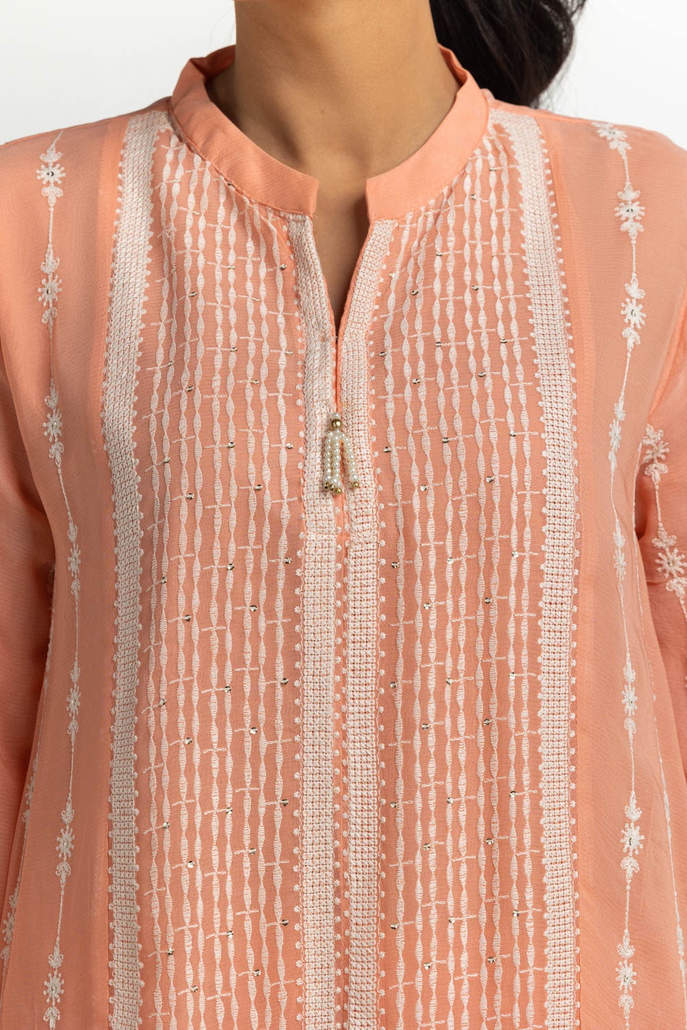 3PC Chiffon Embroidered Suit