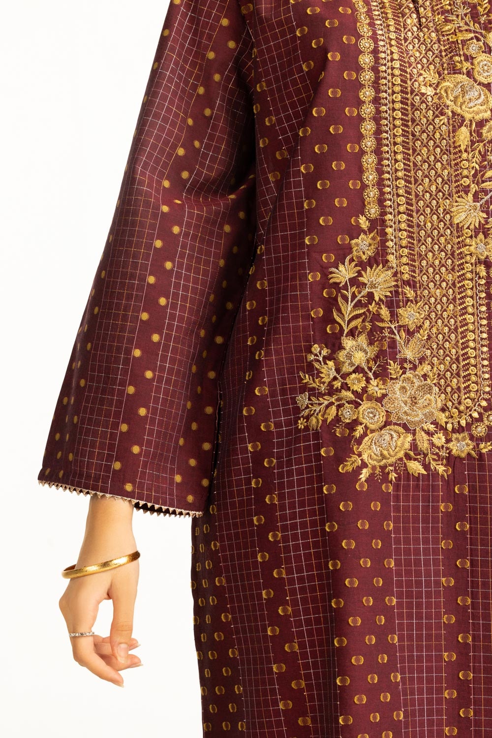 3PC Jacquard Embroidered Suit