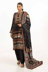 3PC raw-silk Lacquer Printed Hand Embellished Suit